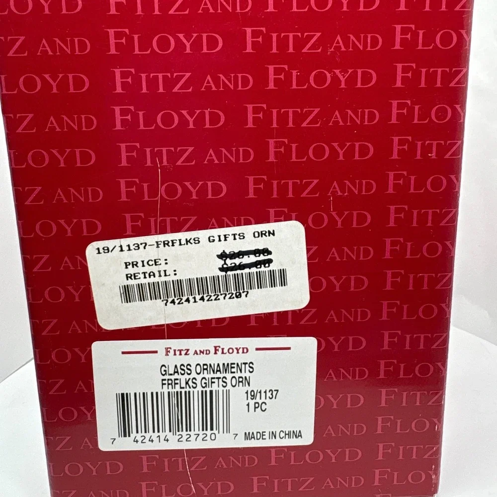 Fitz and Floyd Classics Glass Snowman Gifts Ornament Figurine Christmas‎ New